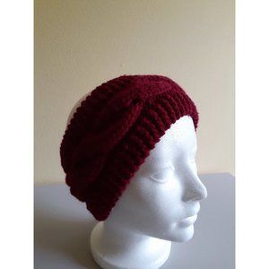 Red knitted headband